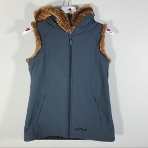 Sold on Mercari. Marmot faux-fur trimmed vest